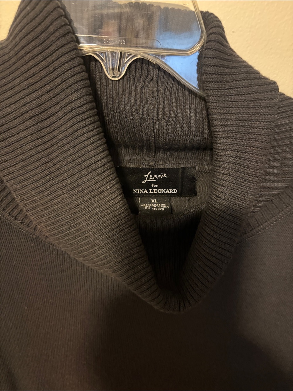 Lennie for Nina Leonard Turtleneck Sweater - Black - XL